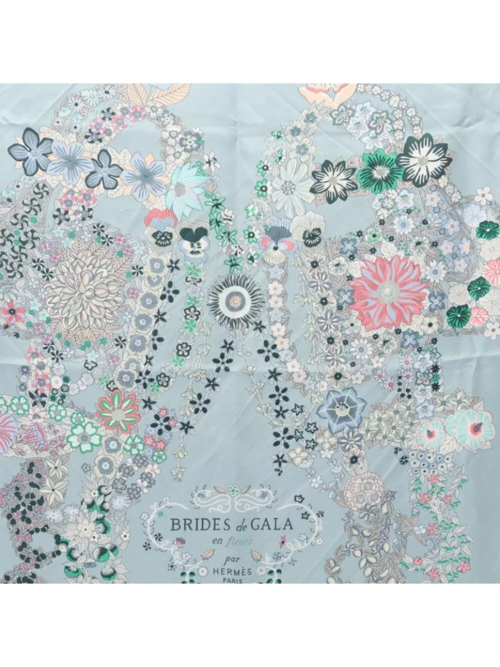 Hermes Scarf Carre 90 Brides de Gala en Fleurs Multicolor Silk